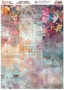 Pirinç Dekopaj Kağıdı 30x42cm PT-444 Mix Retro