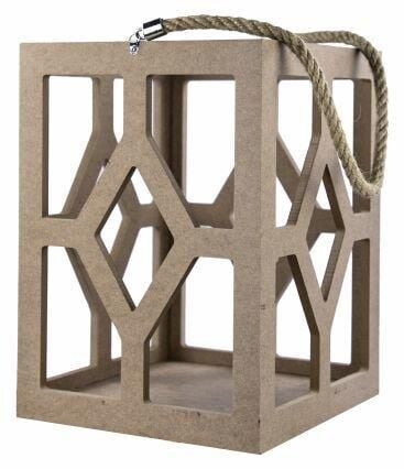 Dekoratif Halatlı Ahşap Mumluk-Fenerlik Obje R-303