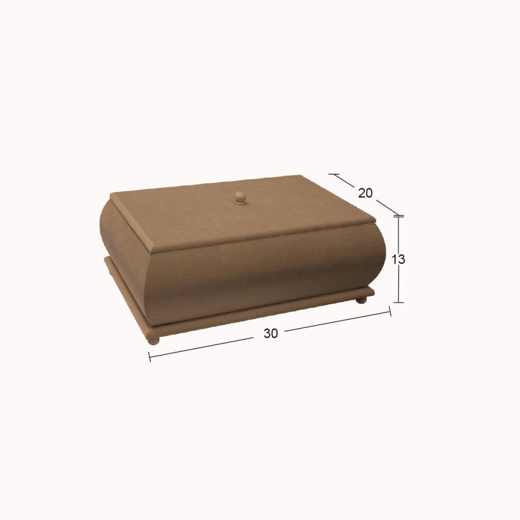 Ahşap Bombeli Dikdörtgen Kutu KU374