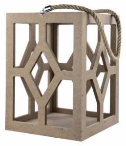 Dekoratif Halatlı Ahşap Mumluk-Fenerlik Obje R-304