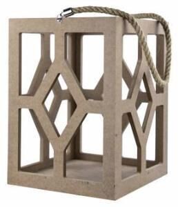 Dekoratif Halatlı Ahşap Mumluk-Fenerlik Obje R-304