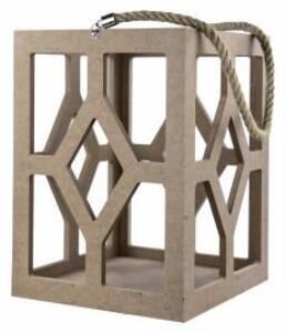 Dekoratif Halatlı Ahşap Mumluk-Fenerlik Obje R-305