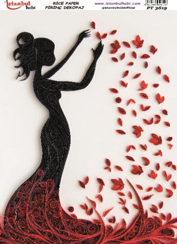Pirinç Dekopaj Kağıdı 30x42cm PT-3619 Kadın