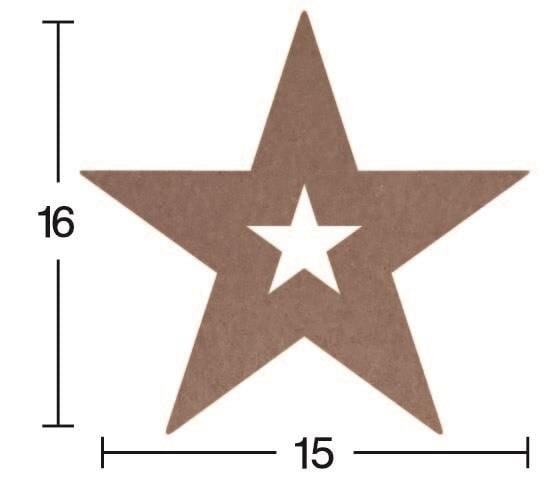 Ahşap Yıldız 16x15cm H-82