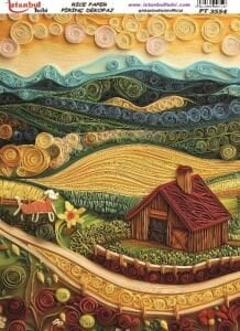 Pirinç Dekopaj Kağıdı 30x42cm PT-3554 Manzara