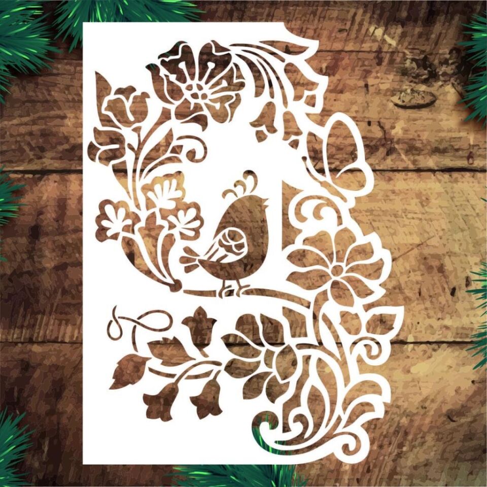 Kenarsız Desen Stencil Şablon (21x30) KE-106
