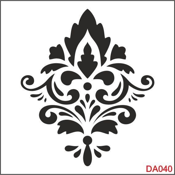 Damask Desen Stencil Şablon (25x25) DA-040
