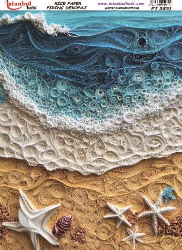 Pirinç Dekopaj Kağıdı 30x42cm PT-3521 Deniz