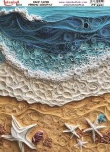 Pirinç Dekopaj Kağıdı 30x42cm PT-3521 Deniz