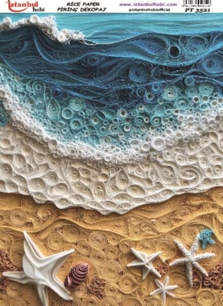 Pirinç Dekopaj Kağıdı 30x42cm PT-3521 Deniz