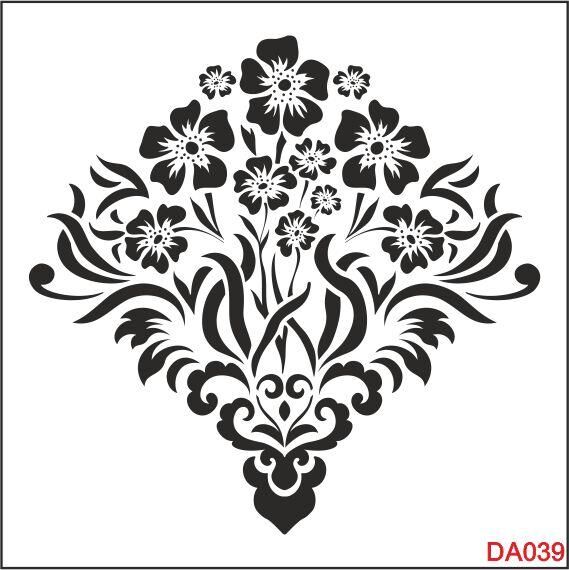 Damask Desen Stencil Şablon (30x30) DA-039