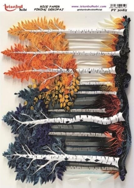 Pirinç Dekopaj Kağıdı 30x42cm PT-3085 Ağaç