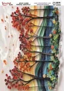 Pirinç Dekopaj Kağıdı 30x42cm PT-3065 Ağaç