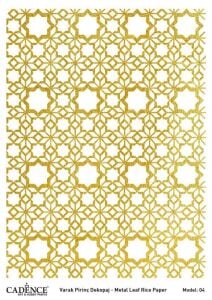 Cadence Altın Varak Pirinç Dekoapaj Kağıdı - Model 04