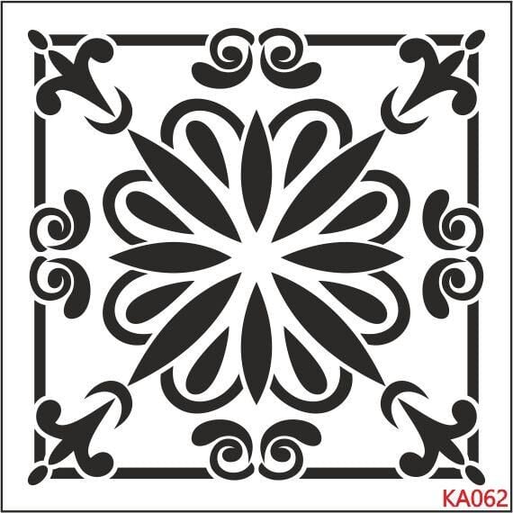 Kare ve Fayans Desenler Stencil Şablon (25x25) KA-062