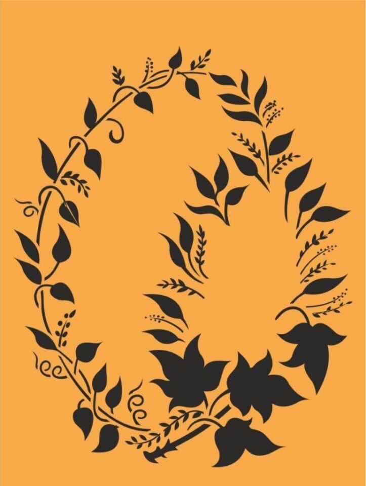 Çiçek Desen Stencil Şablon (25x35) F-123