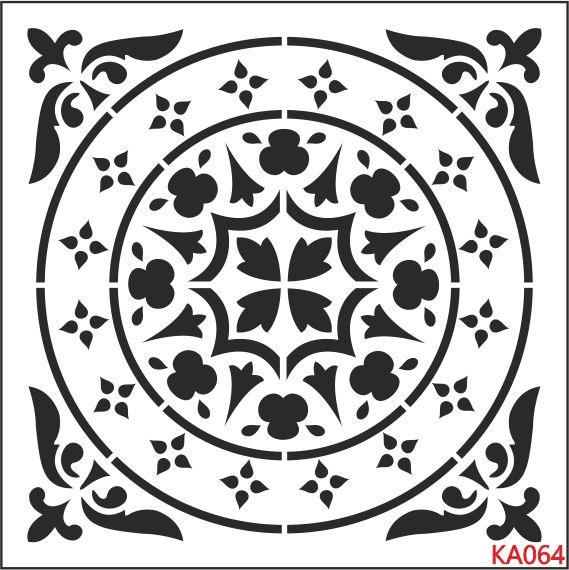 Kare ve Fayans Desenler Stencil Şablon (25x25) KA-064