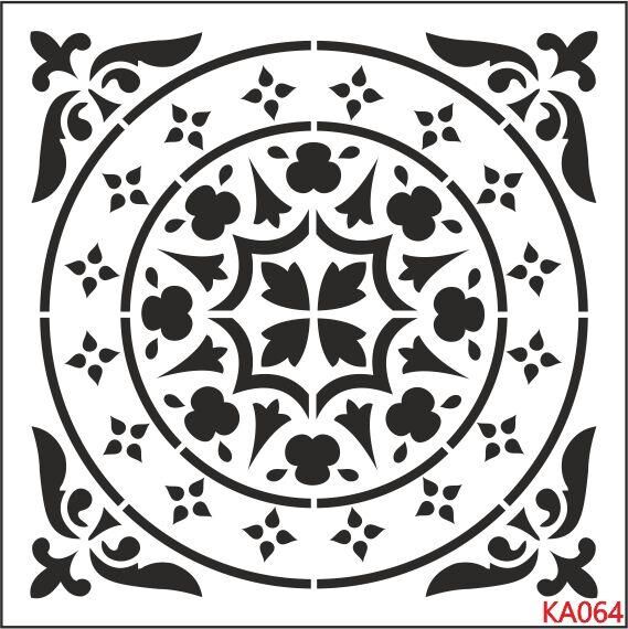 Kare ve Fayans Desenler Stencil Şablon (25x25) KA-064