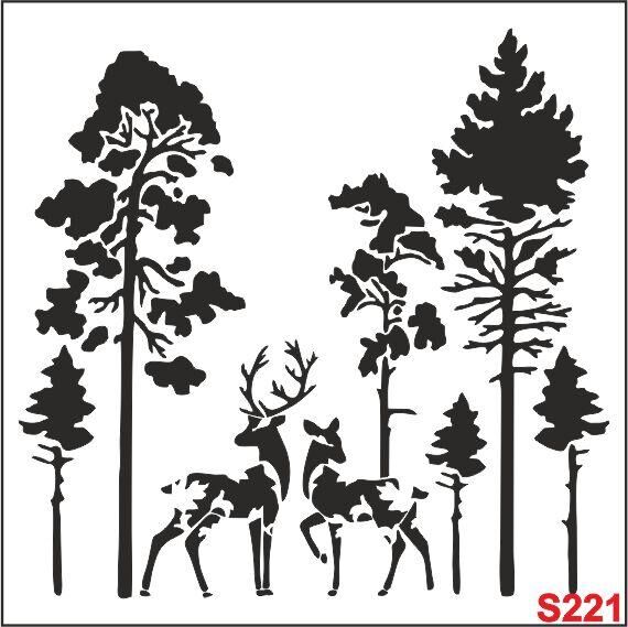 Diğer Karışık Desenler Stencil Şablon (25x25) S-221