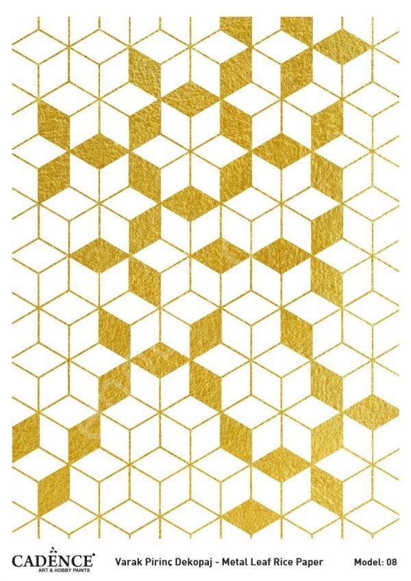 Cadence Altın Varak Pirinç Dekoapaj Kağıdı - Model 08