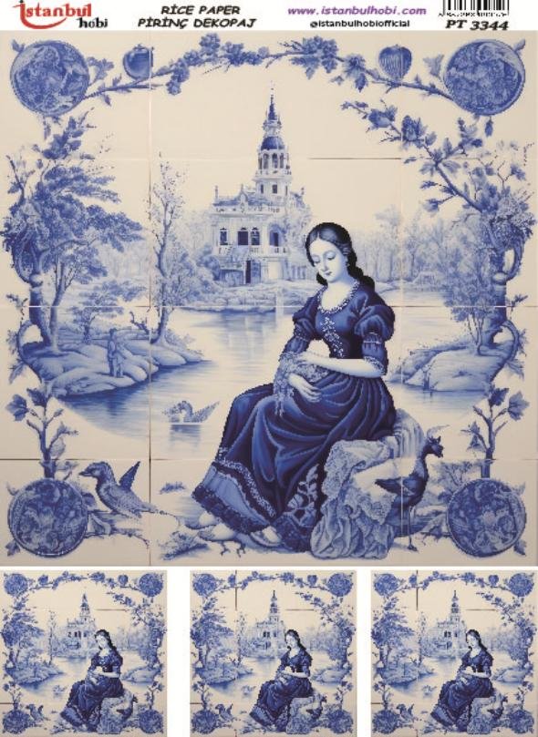 Pirinç Dekopaj Kağıdı 30x42cm PT-3344 Kadın