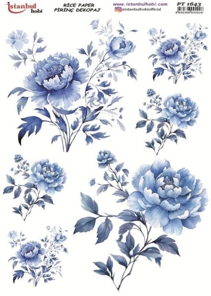 Pirinç Dekopaj Kağıdı 30x42cm PT-1643 Çiçek