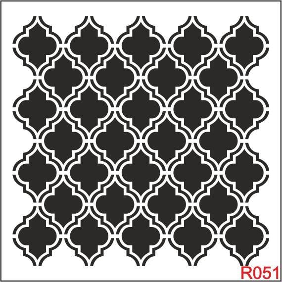 Ardışık Desen Stencil Şablon (40x40) R-051