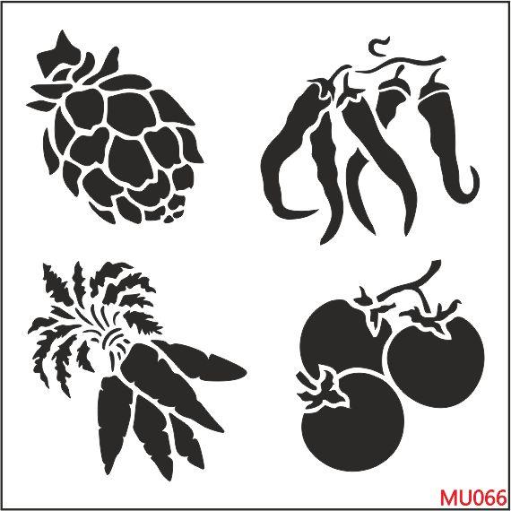 Mutfak Temalı Desenler Stencil Şablon (20x20) MU-066
