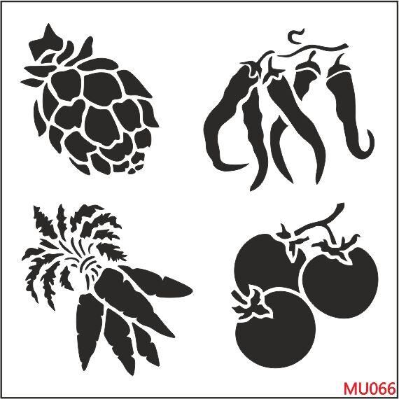 Mutfak Temalı Desenler Stencil Şablon (20x20) MU-066