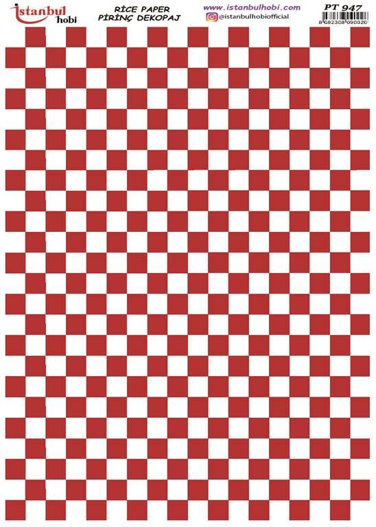 Pirinç Dekopaj Kağıdı 30x42cm PT-947 Damalı