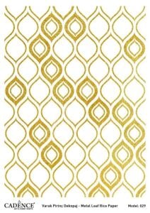Cadence Altın Varak Pirinç Dekoapaj Kağıdı - Model 29