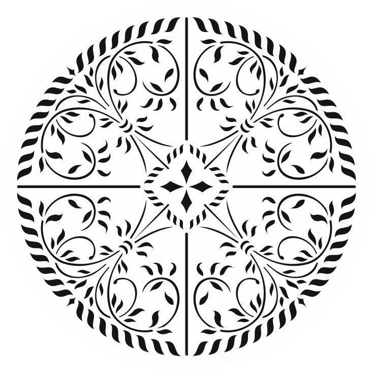 Yuvarlak Desenler Stencil Şablon (25x25) YU-074