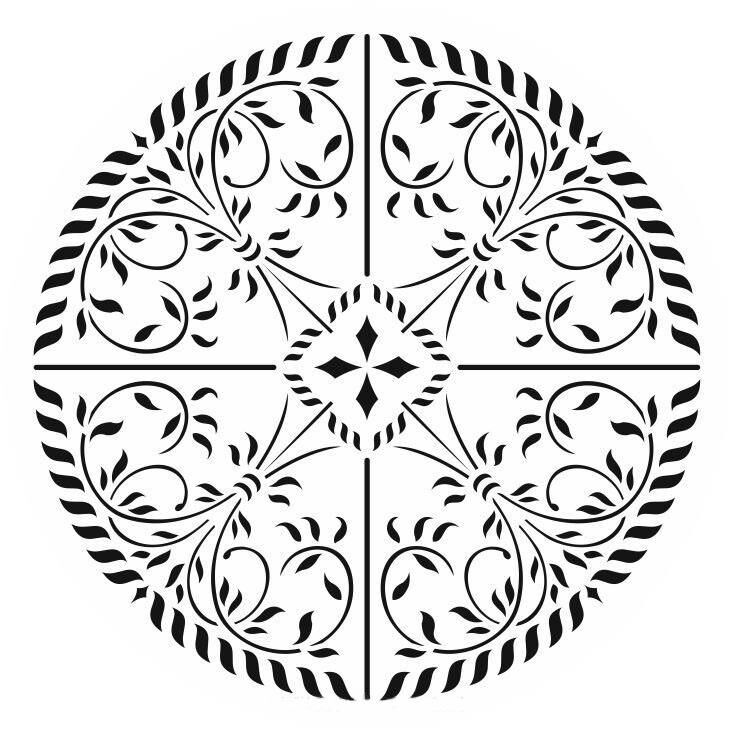 Yuvarlak Desenler Stencil Şablon (25x25) YU-074