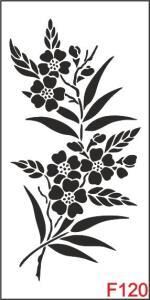 Çiçek Desen Stencil Şablon (15x30) F-120