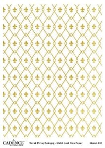 Cadence Altın Varak Pirinç Dekoapaj Kağıdı - Model 31
