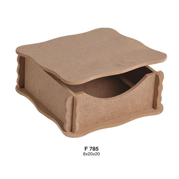 Ahşap Kapaklı Peçetelik 20x20cm F785