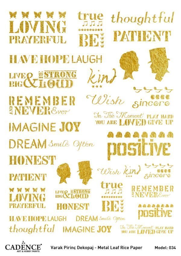 Cadence Altın Varak Pirinç Dekoapaj Kağıdı - Model 34