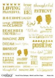 Cadence Altın Varak Pirinç Dekoapaj Kağıdı - Model 34