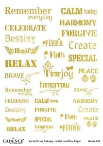 Cadence Altın Varak Pirinç Dekoapaj Kağıdı - Model 35