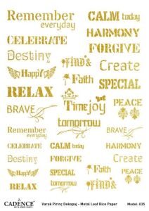 Cadence Altın Varak Pirinç Dekoapaj Kağıdı - Model 35