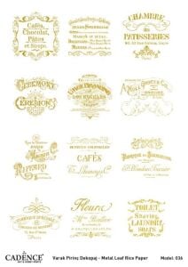 Cadence Altın Varak Pirinç Dekoapaj Kağıdı - Model 36