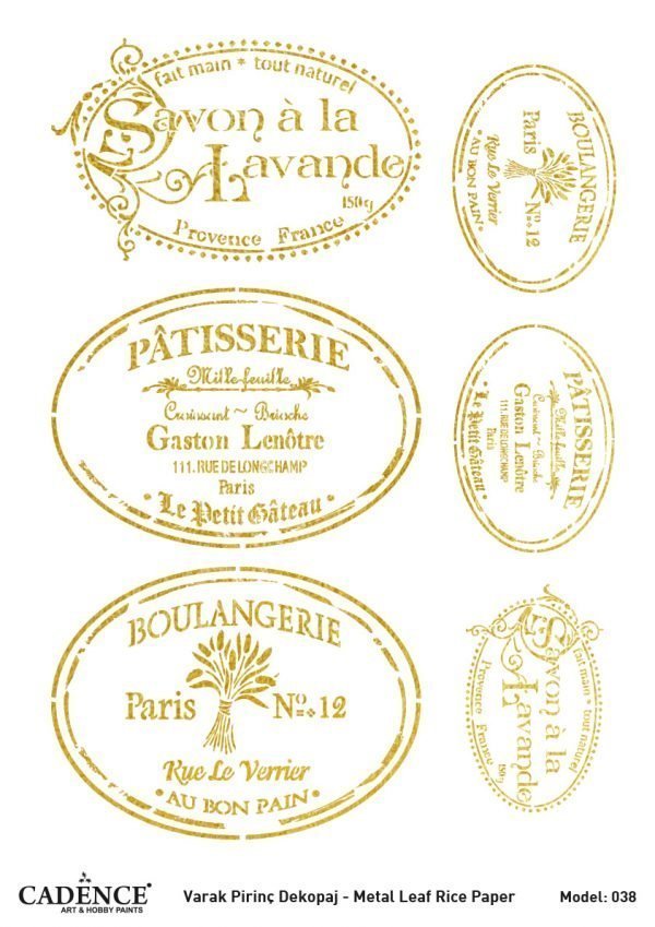 Cadence Altın Varak Pirinç Dekoapaj Kağıdı - Model 38