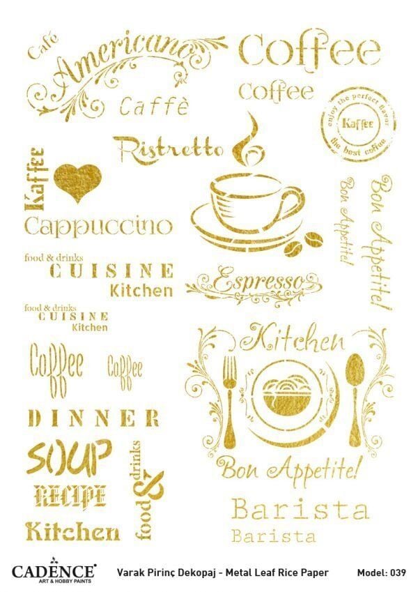 Cadence Altın Varak Pirinç Dekoapaj Kağıdı - Model 39