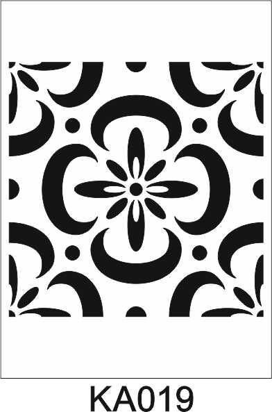 Kare ve Fayans Desenler Stencil Şablon (33x33) KA-019