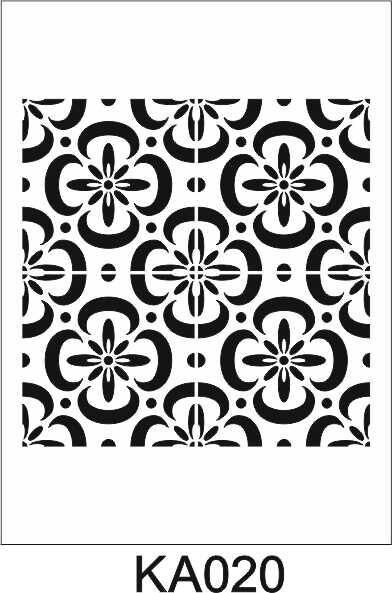 Kare ve Fayans Desenler Stencil Şablon (33x33) KA-020