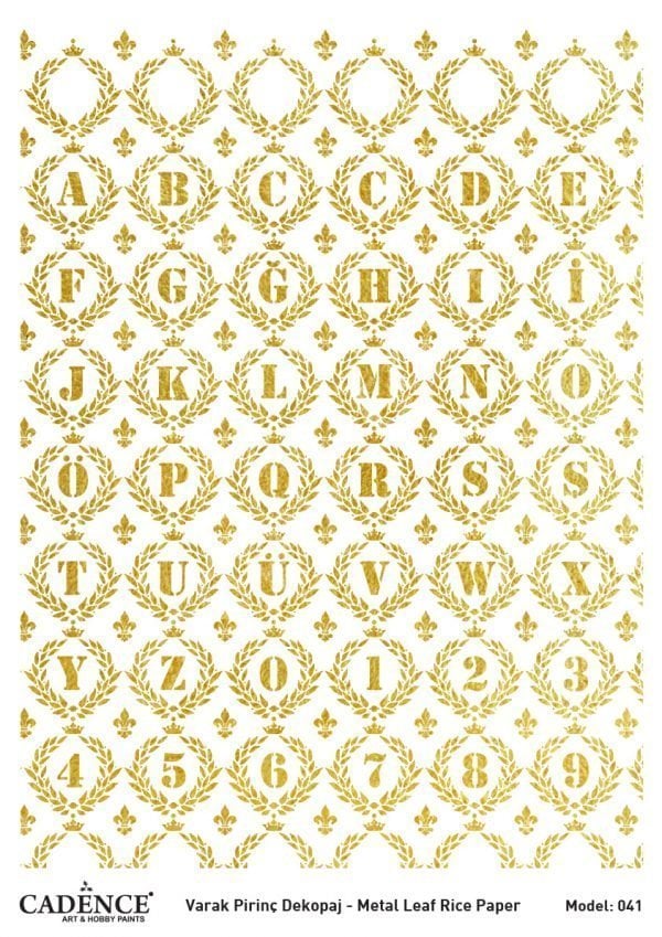 Cadence Altın Varak Pirinç Dekoapaj Kağıdı - Model 41
