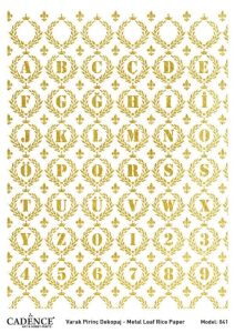 Cadence Altın Varak Pirinç Dekoapaj Kağıdı - Model 41