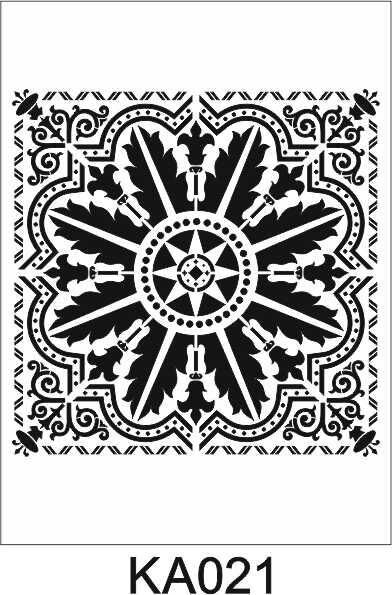 Kare ve Fayans Desenler Stencil Şablon (30x30) KA-021