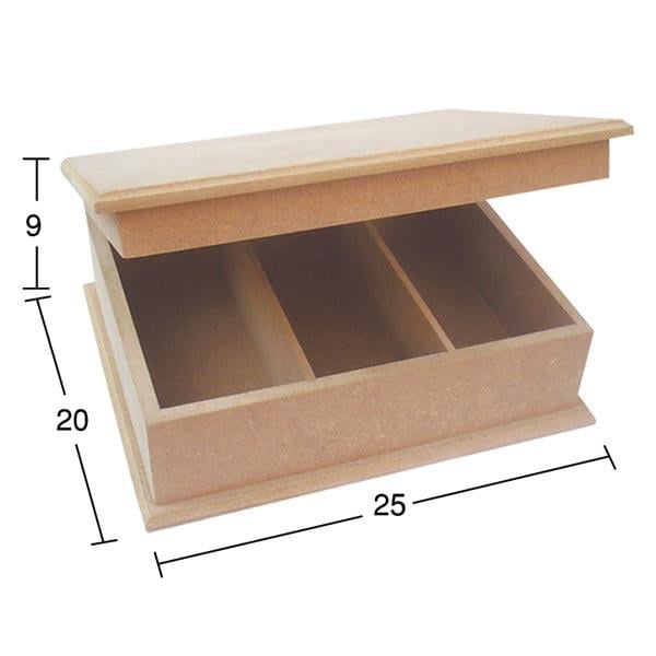 Ahşap Üç Bölmeli Kutu KU220
