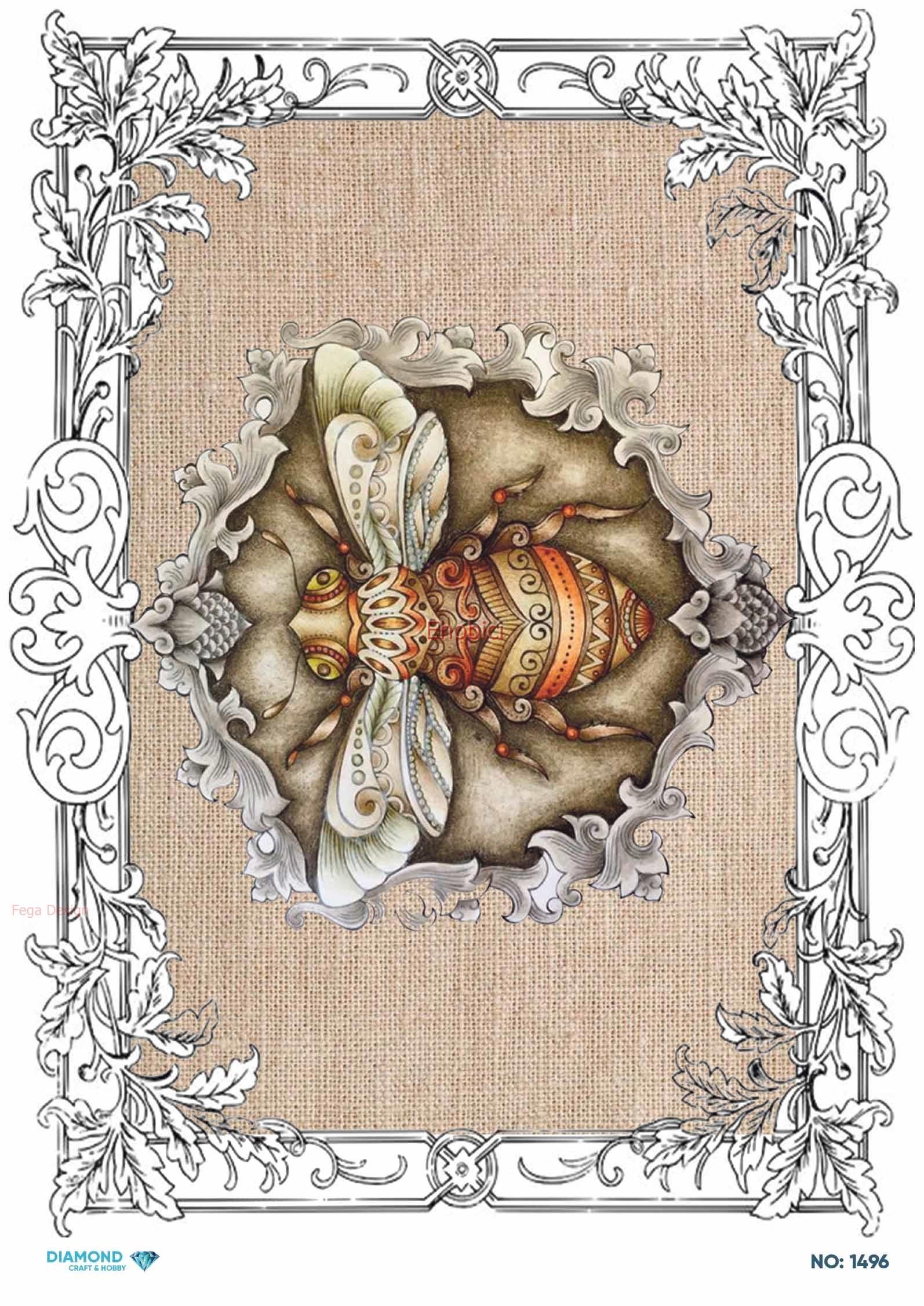 Diamond Pirinç Dekopaj Kağıdı - 1496